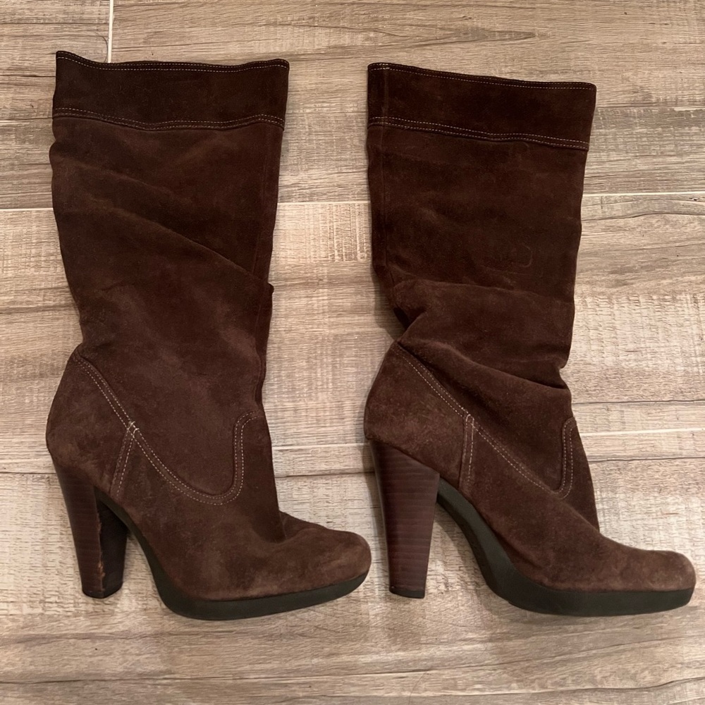 KoRs Michael Kors Suede Chocolate Boots Like New